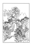 白描山水 