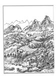 白描山水 
