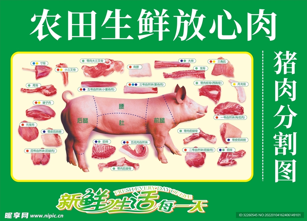 猪肉分割图