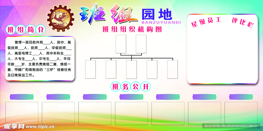 班组园地 班组简介 组织机构图