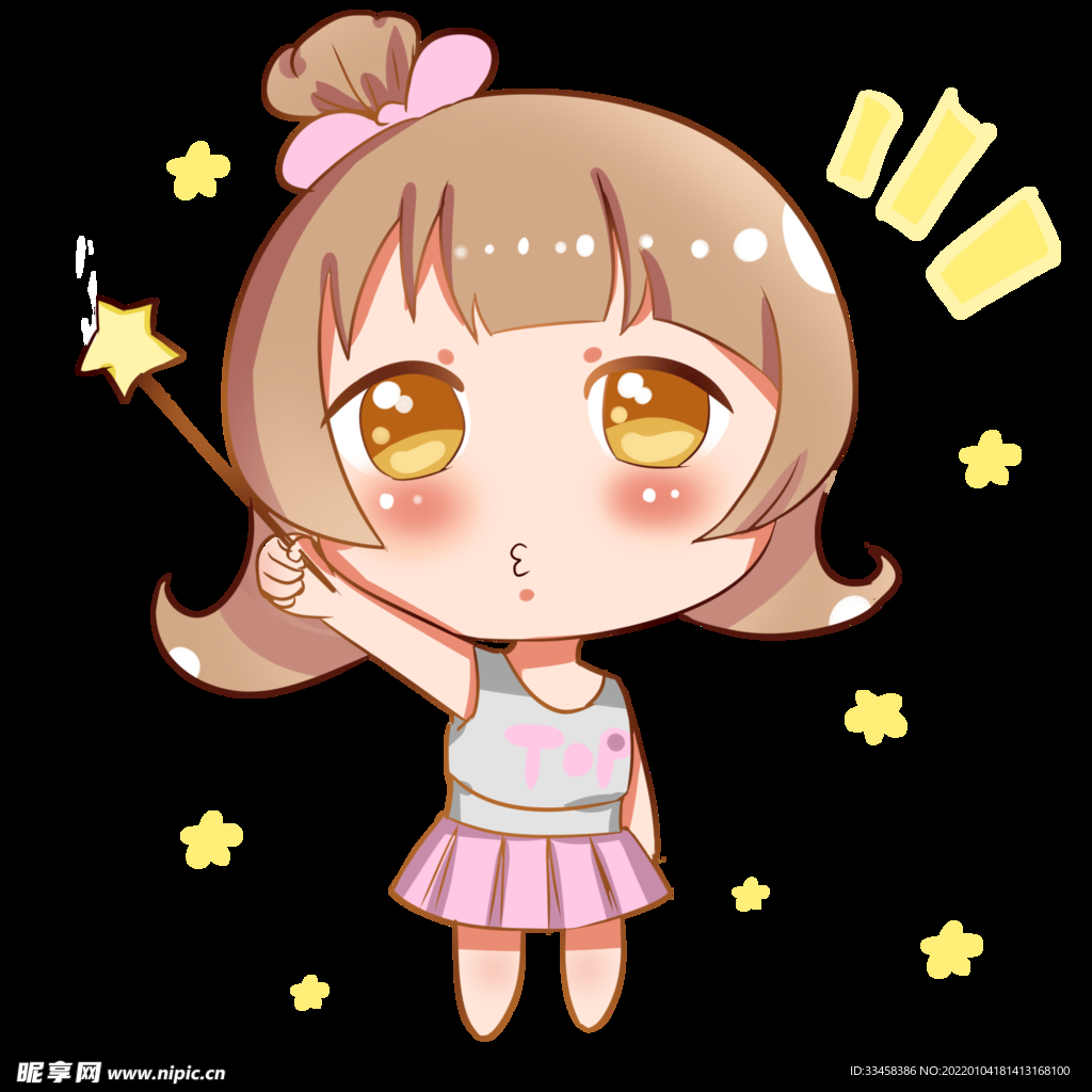 可爱Q版萌系星星女孩人物动漫
