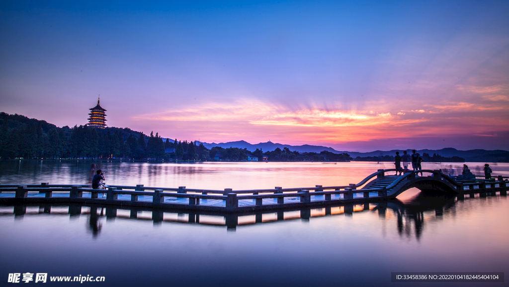 西湖夜景全景5K风景