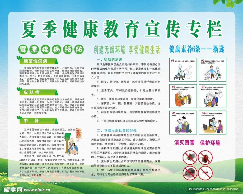 夏季健康教育宣传栏  