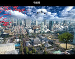 蓝天白云东京景观图片