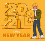 新年换新扁平化人物
