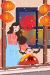 虎年插画新年吉祥海报
