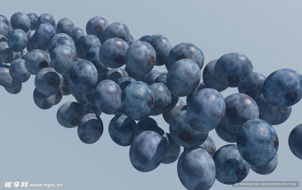 C4D模型蓝莓水果