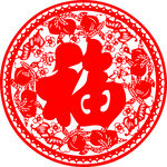 虎年福字窗花