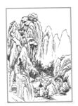白描山水