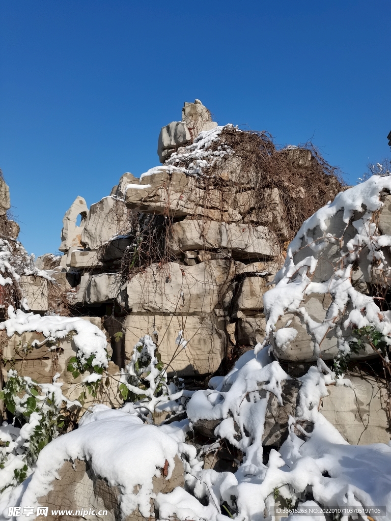 雪中假山