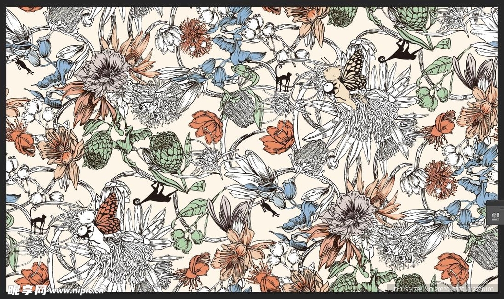 素描花