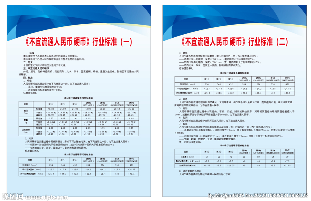 不宜流通人民币硬币行业标准制度