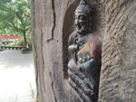 重庆旅游景点大佛寺墙壁佛像