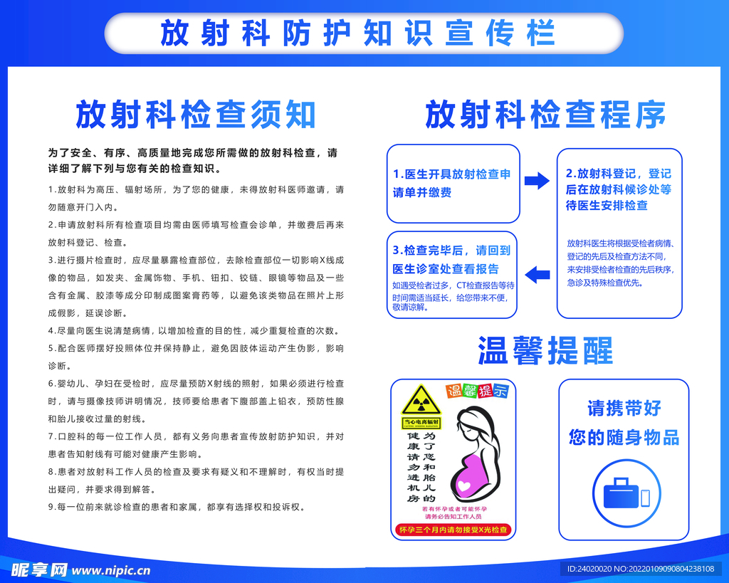 放射科防护知识宣传栏