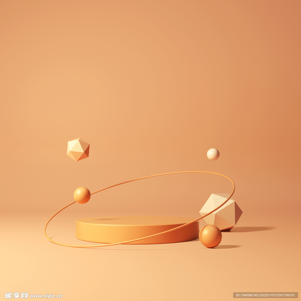 3D橙色背景舞台