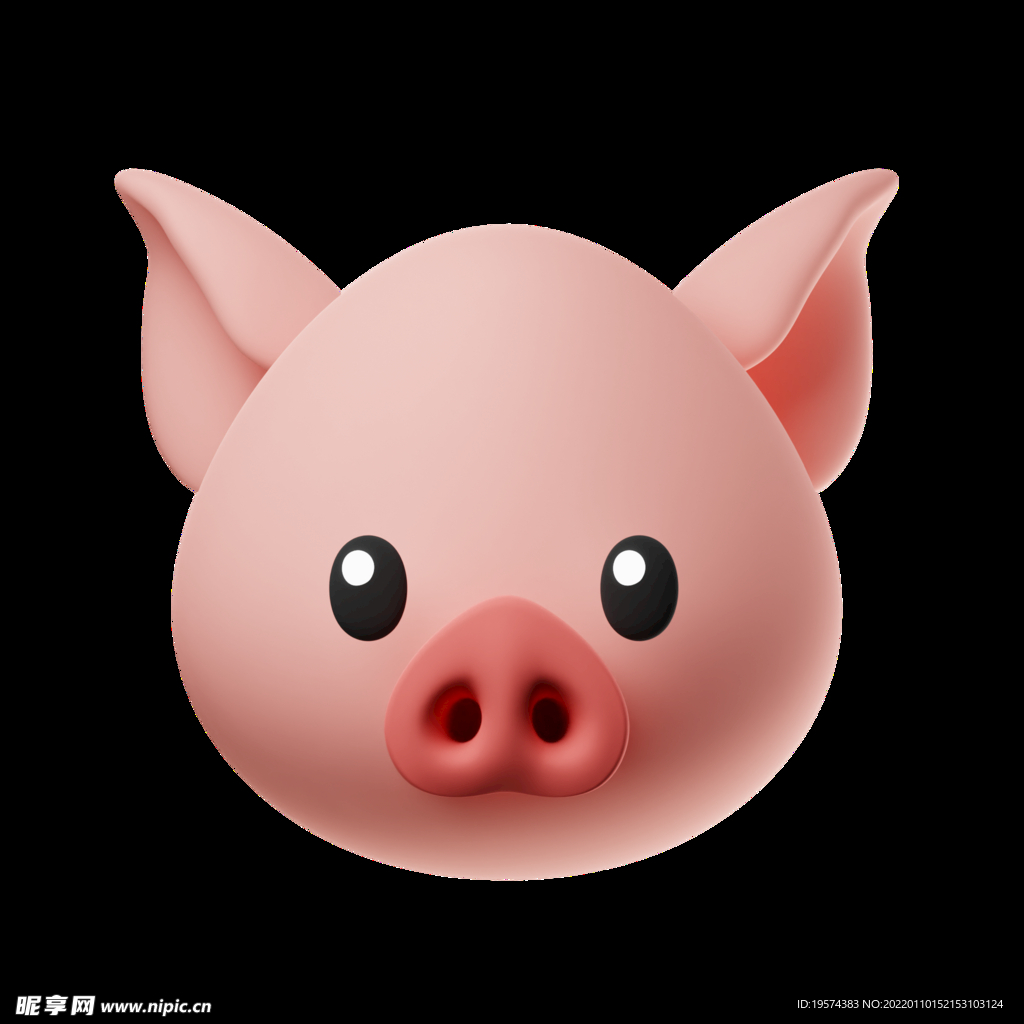 粉红小猪头