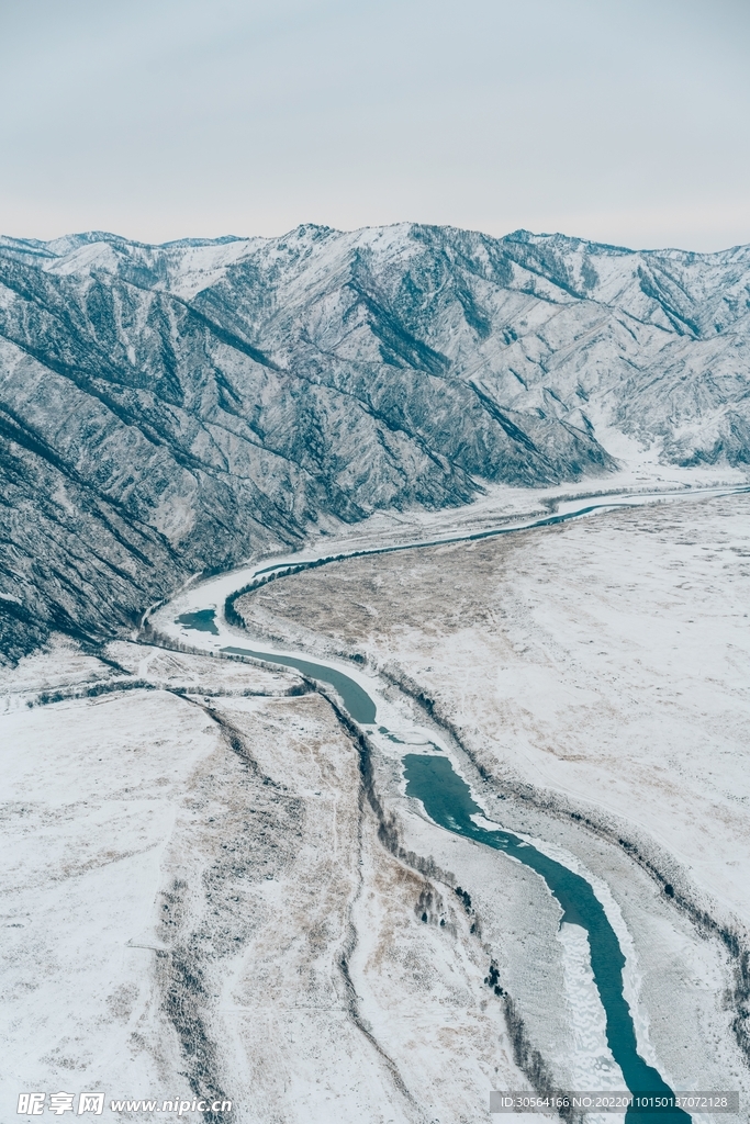 雪山山脉自然景观背景素材