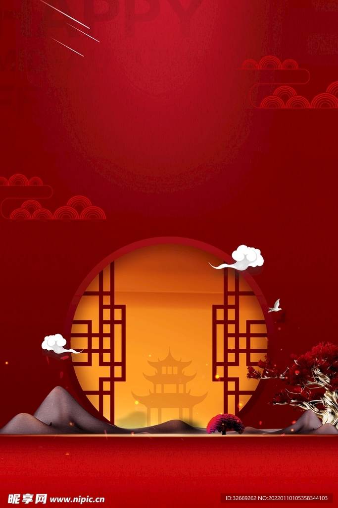 红色背景