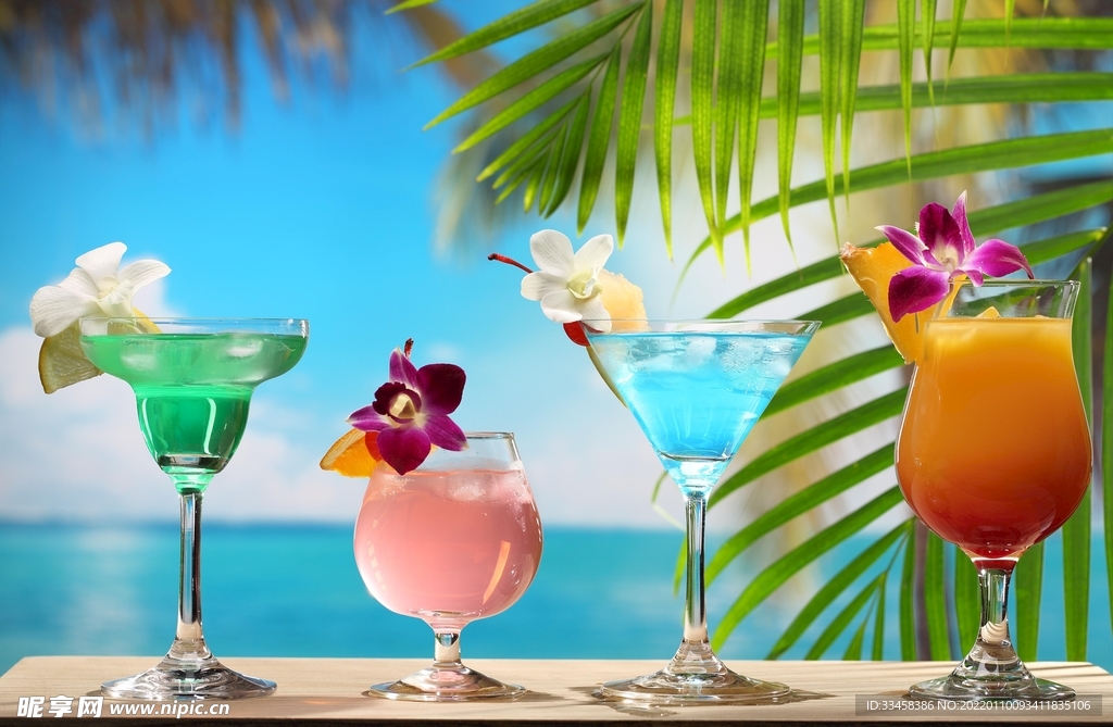 鸡尾酒 热带海边