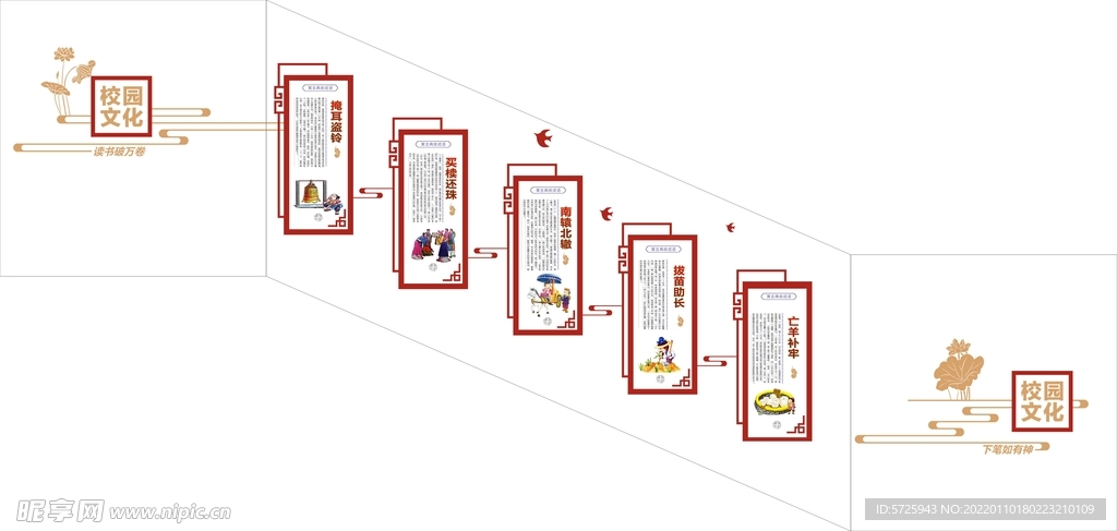校园文化 校园展板 楼梯走道展