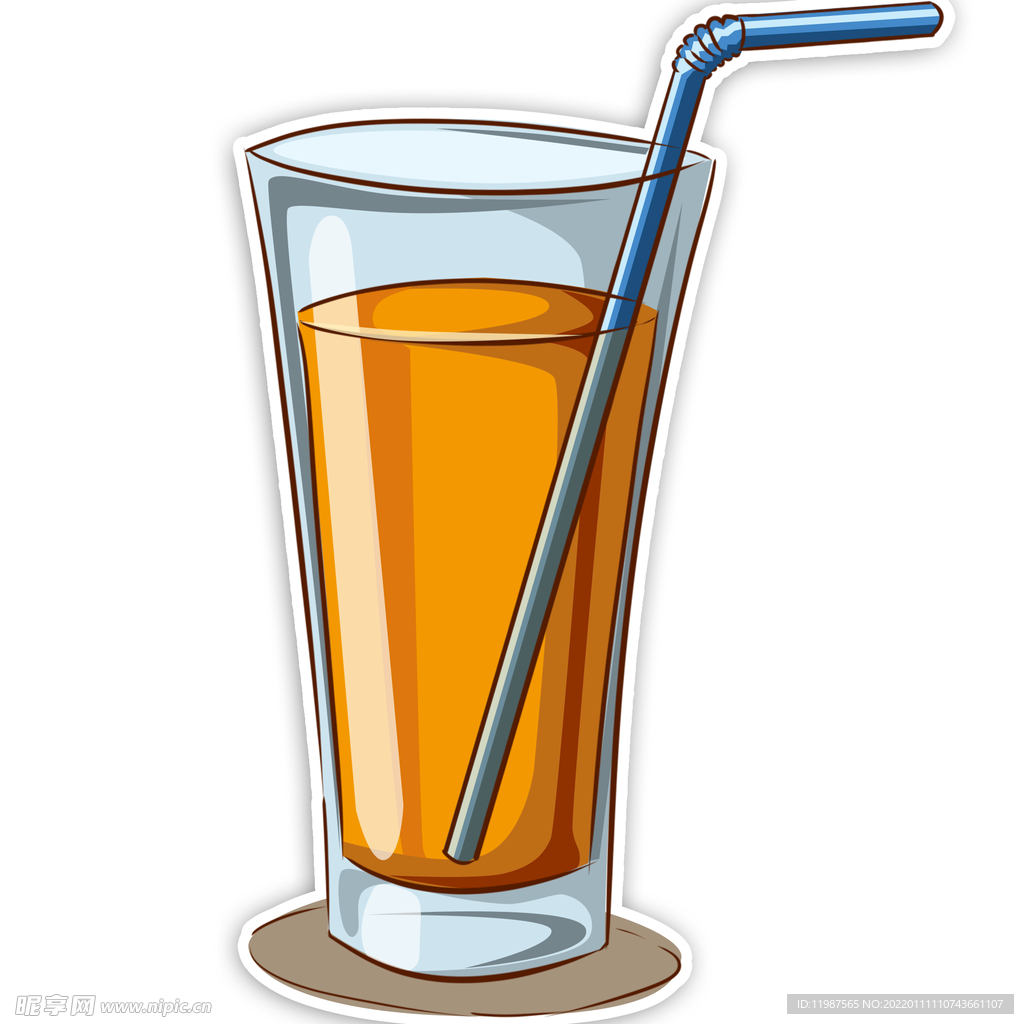 一杯果汁冷饮汽水饮料卡通分层图