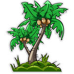 海南沙滩旅游椰子树卡通分层图