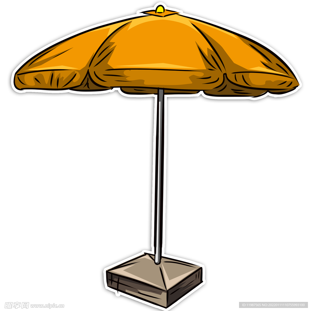 太阳伞遮阳伞阳光沙滩卡通分层图