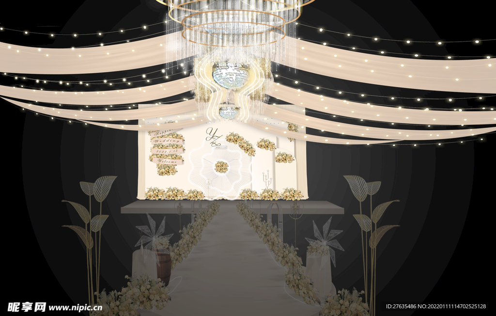 婚礼舞台吊顶灯光设计