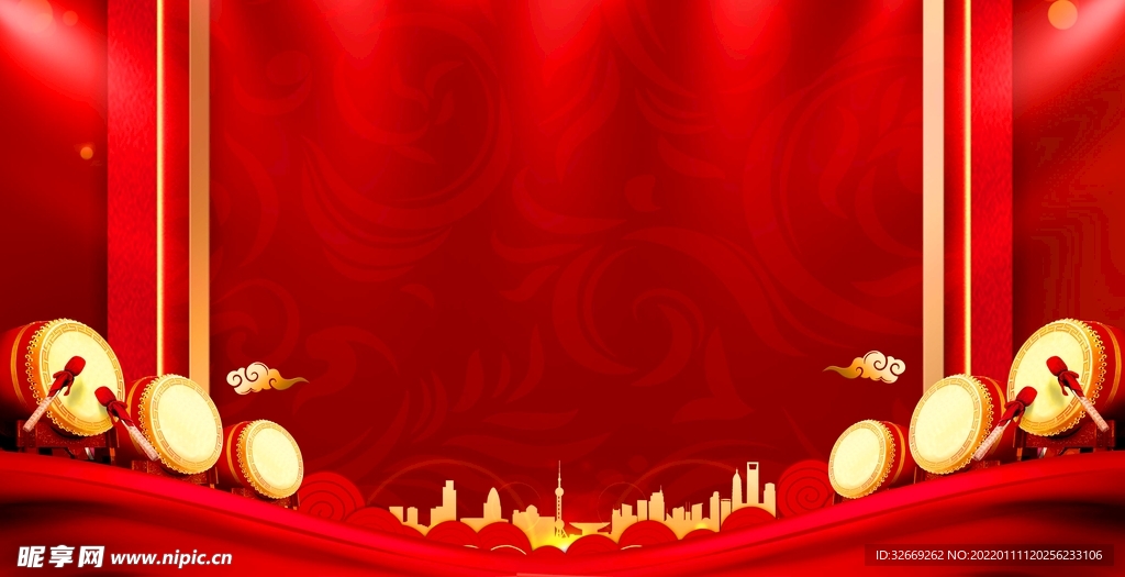 红色背景