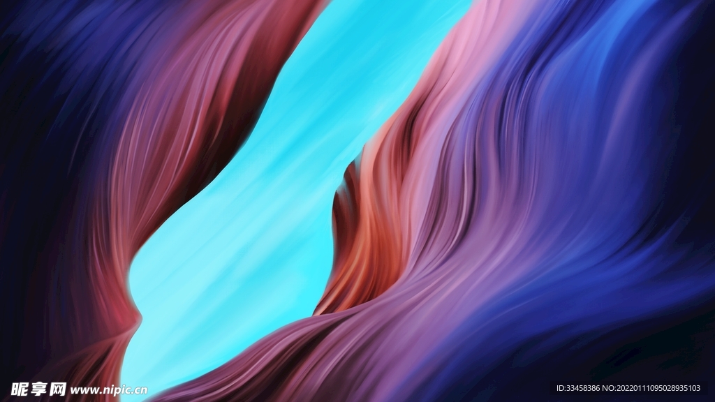 彩色峡谷简约风景壁纸