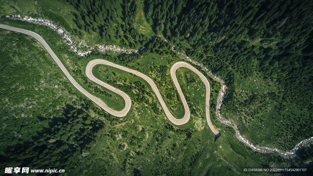 俯拍道路壁纸