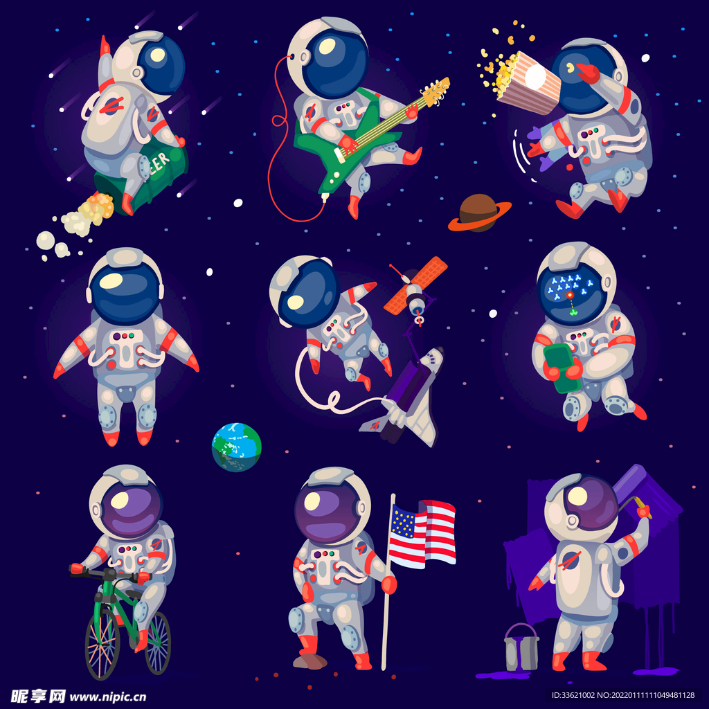 宇航员 太空人 星球 宇宙飞船