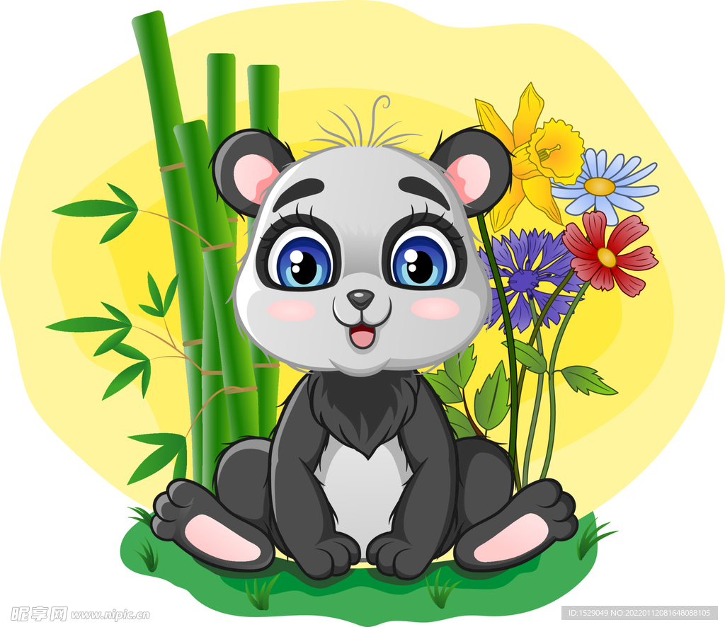 可爱卡通熊猫   
