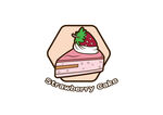 草莓小蛋糕元素插画