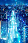 蓝色科技城市背景