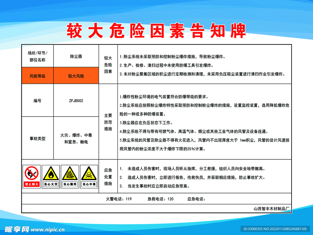 较大危险告知牌