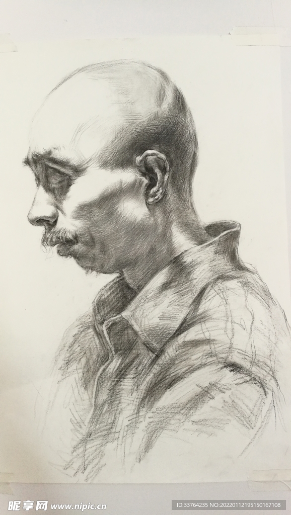 素描人像—侧面