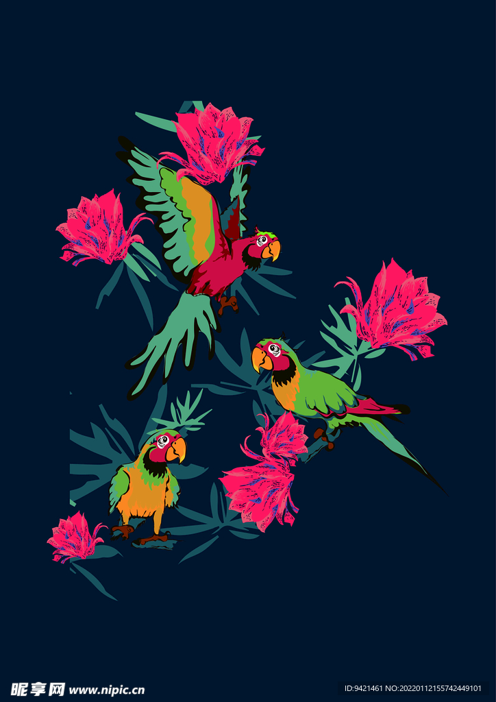 花卉鹦鹉