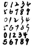 中国风水墨手写书法阿拉伯数字