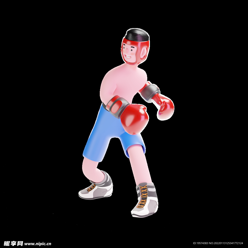 运动员锻炼做拳击运动