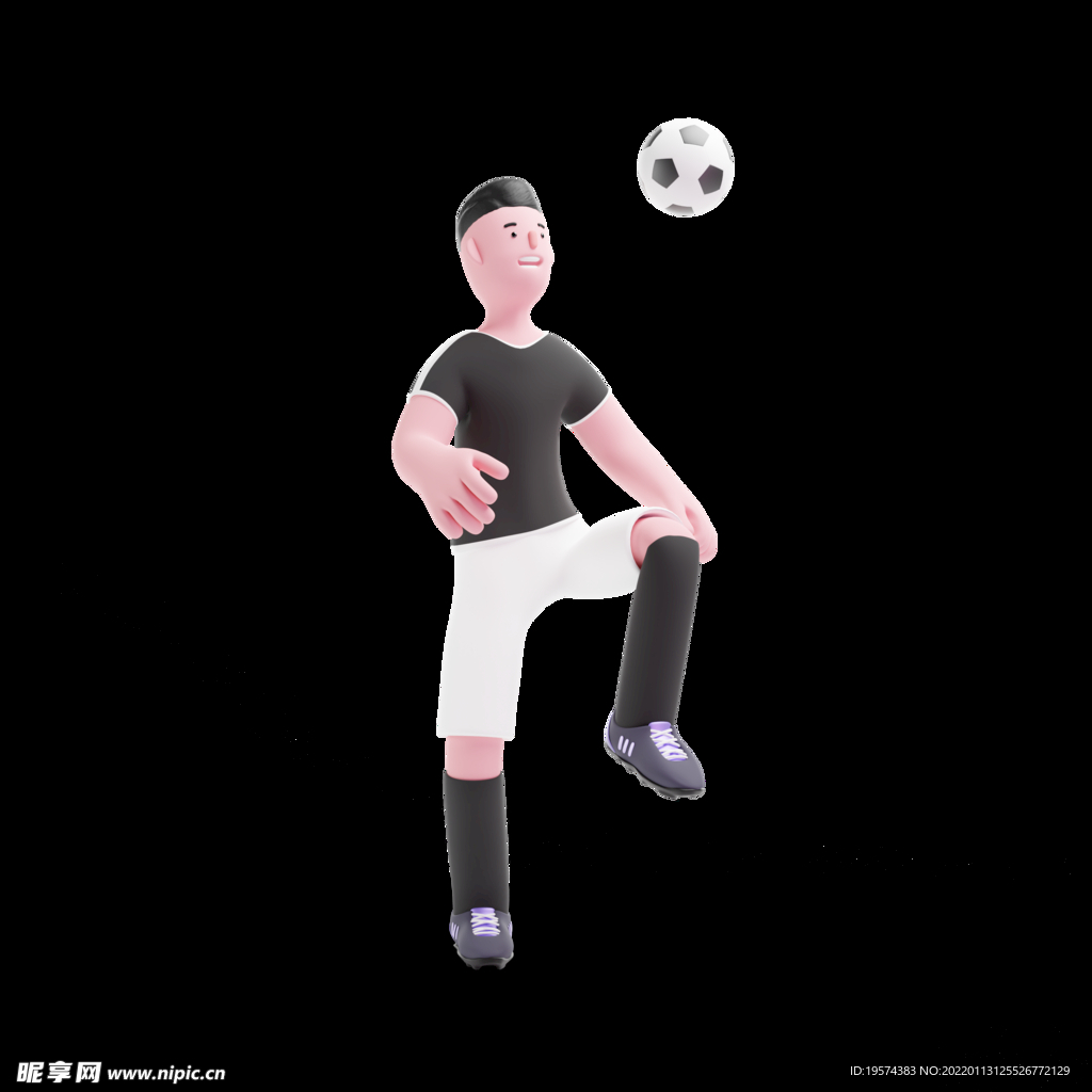 运动员锻炼做踢球运动