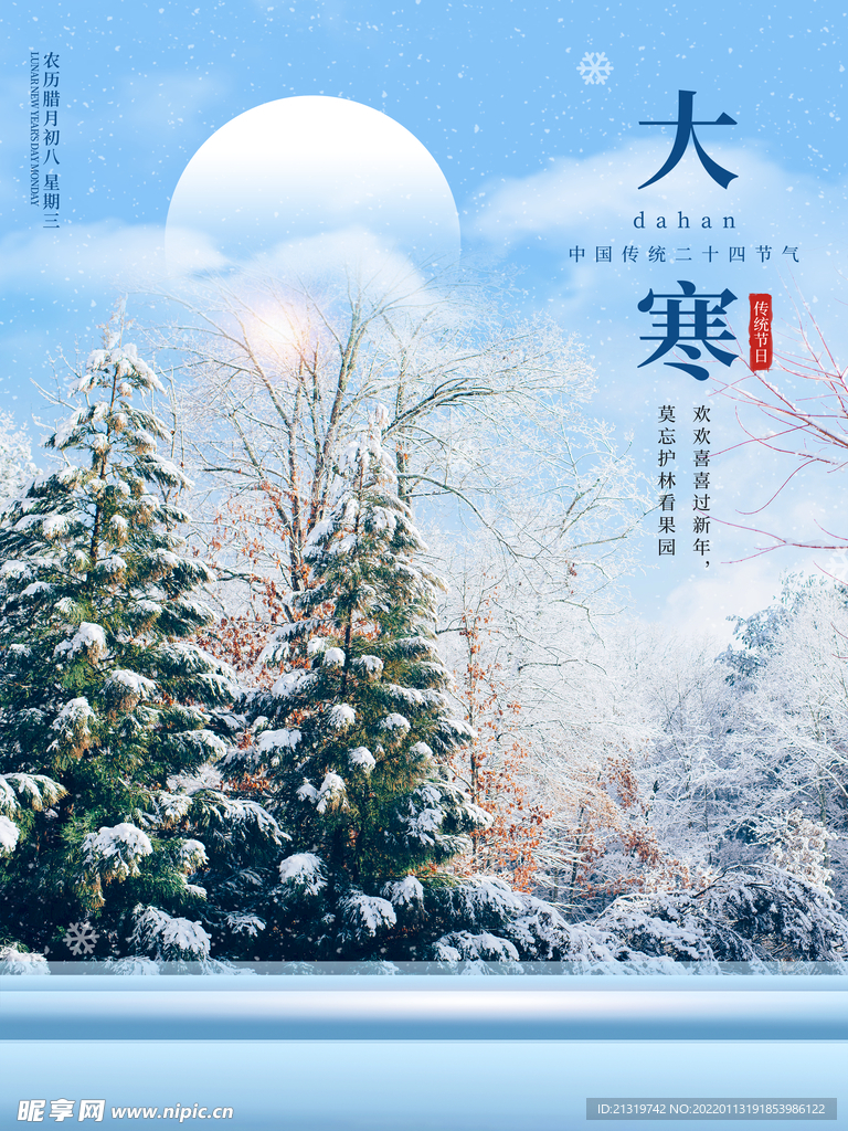 实景大寒节气海报
