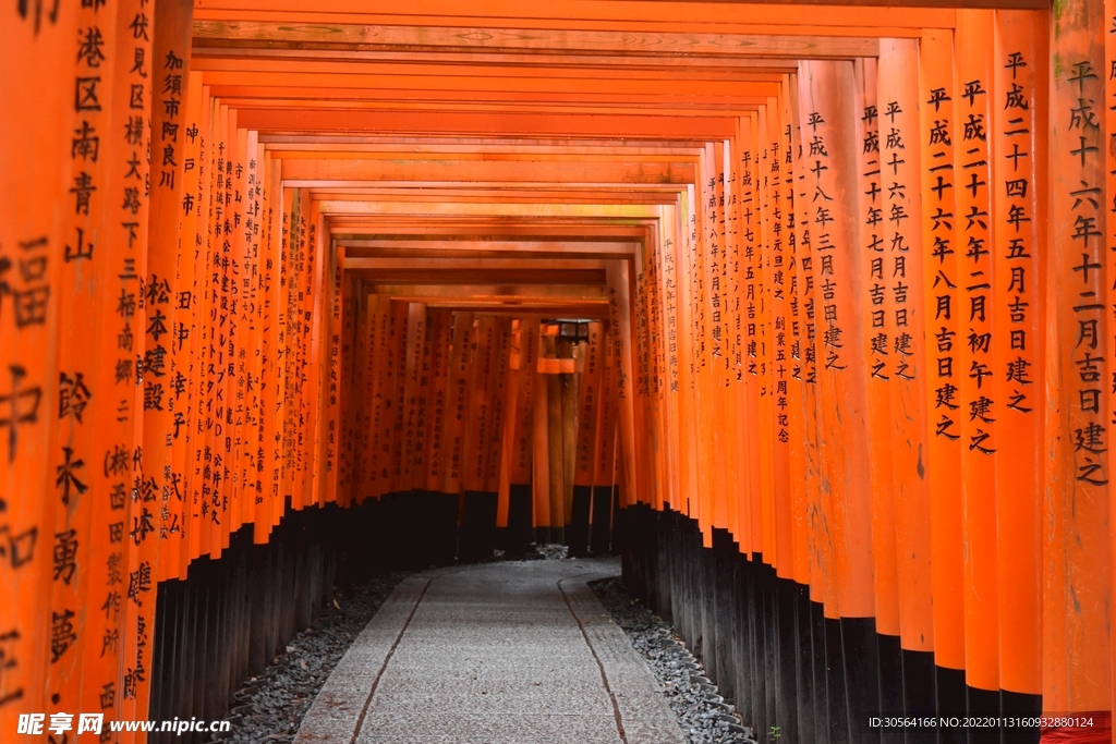 寺庙建筑长廊复古背景素材