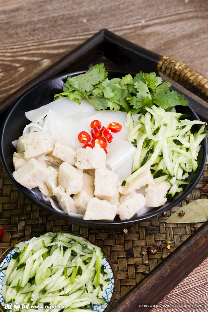 凉皮凉面食材美食背景素材