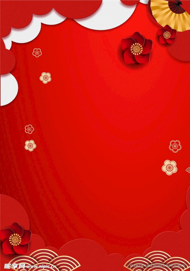 红色背景 中国风 花纹 喜庆 