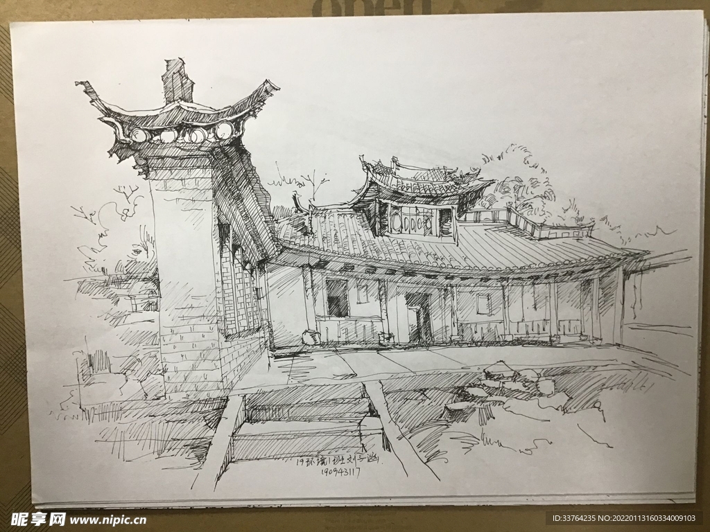 建筑写生临摹—古建筑