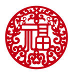 窗花福剪纸福素材
