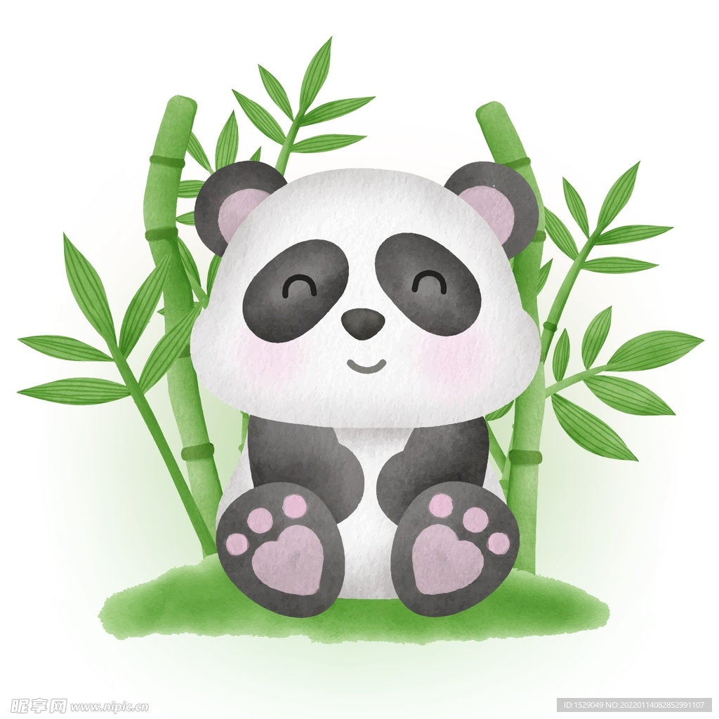 可爱卡通熊猫   