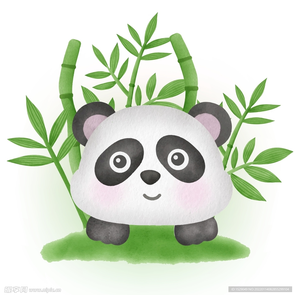 可爱卡通熊猫