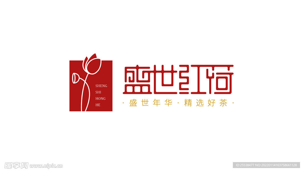 荷花红色文艺logo